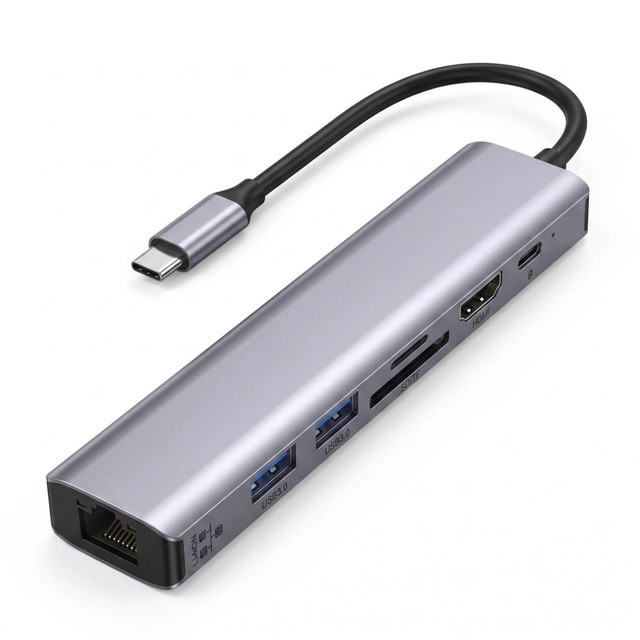 7-in-1 USB C Hub 4K 60Hz Gigabit Ethernet Adapter PD Charging Dock Station for MacBook iPad Pro Laptop Type-C Splitter