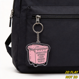 Llavero con Diseño de Bote de Basura Rosa con Frases de <span class=keywords><strong>Opiniones</strong></span> No Solicitadas de Personas Aleatorias, para Introvertidos, Estudiantes y Amantes de los Límites - Product Image 4