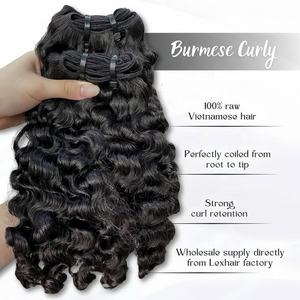 Cuticle מיושר בורמזי מתולתל שיער אנושי מתולתל ספק שיער אנושי מתולתל עם שיער קמפוזר - Product Image 4