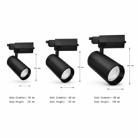 Éclairage de bureau à domicile 30W 40W 45W 360° °   Éclairage sur rail moderne et mobile, projecteur sur rail en aluminium LED COB à CRI 90 élevé
