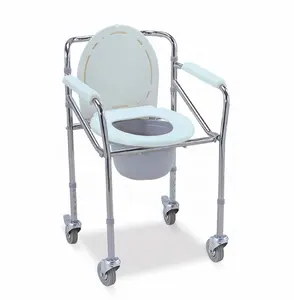 commode adultes Suppliers-Patient chaise de toilette chaise pot adulte avec roulettes pliable RJ-C696