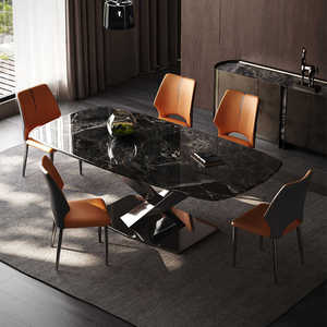 Tavolo da Pranzo di Lusso Moderno Nordico in Marmo Allungabile con Gambe in Metallo Arredo Casa in Offerta per Soggiorno e Cucina - Product Image 5