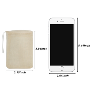 Bolsas de filtro de té, paquete de 50 bolsas de té de algodón reutilizables bolsas de filtro de café sin blanquear vacías - Product Image 5