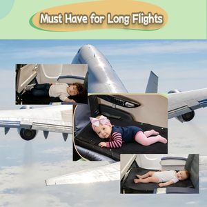 Lit de voyage portable pour enfant en tissu peluche, extenseur de siège d'<span class=keywords><strong>avion</strong></span> pour tout-petits, lit de voyage doux pour bébé, essentiels pour les longs trajets en <span class=keywords><strong>avion</strong></span> - Product Image 6