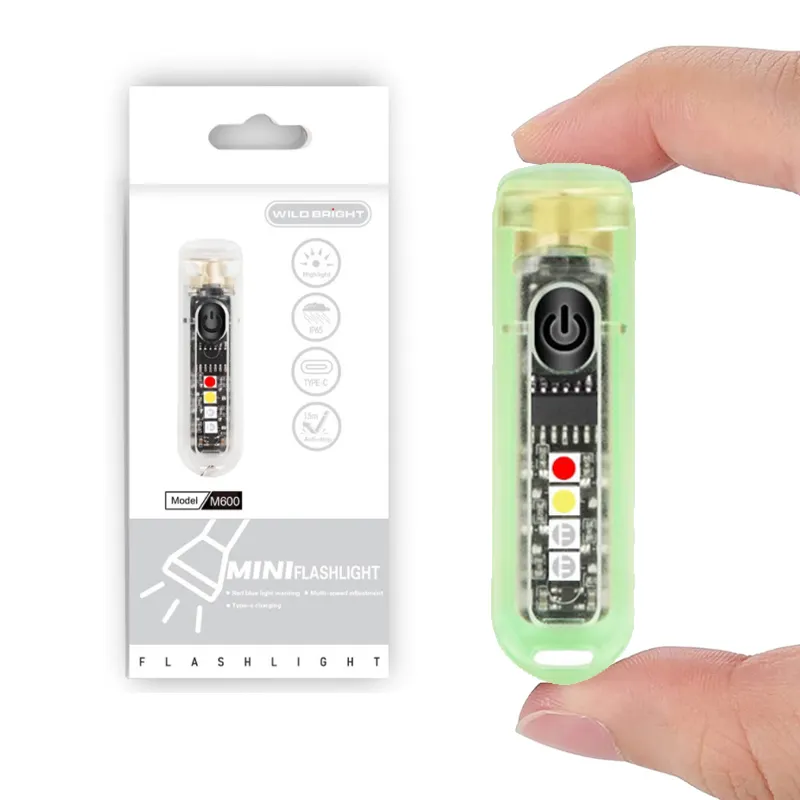 Emergency Multifunctional 11 Modes Portable Pocket USB Rechargeable Small Keychain Mini LED Flashlights with pen clip