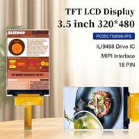 Modul Layar LCD 3.5'' dengan Antarmuka Mipi, Layar TFT 320x480, Sudut Pandang IPS 3.5 Inci