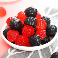 Fabrieksgemaakte private label fruit smaak gummy snoepjes, meerdere kleuren en vormen, halal gummy snoepjes voor dagelijkse supplementen
