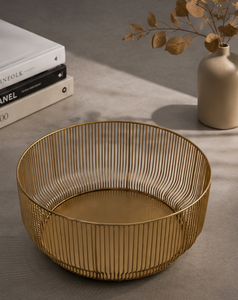 Corbeille à fruits décorative en fil métallique doré, bol de service, centre de table, décoration pour la maison, la salle à manger et la cuisine, bol de rangement - Product Image 2