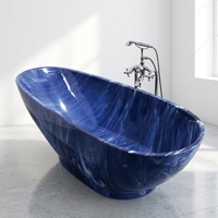 Vente flash : Baignoire ovale en acrylique bleu pour adultes, fabriquée en Chine, baignoires autoportantes