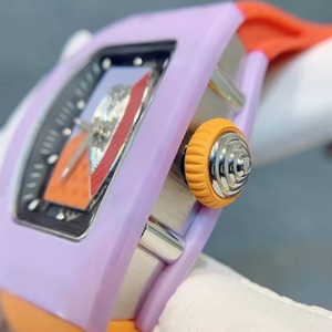 Elegante y Lujoso Reloj Mecánico Automático Tourbillon de Cerámica Morada, Resistente al Agua y a los Golpes, para Damas - Product Image 4