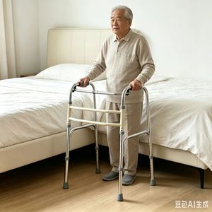 Déambulateur en acier inoxydable pour personnes âgées, pliable et fixe, avec fonction de torsion - Product Image 1