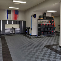 Carreaux de sol de garage en PVC au design moderne, solution graphique d'usine en PP imperméable et antidérapante pour le tapis de sol en vinyle de la villa