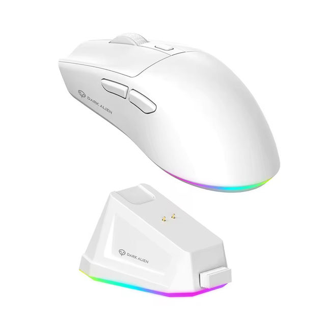 DARK ALIEN R1 Mouse 6-Button Photoelectric Sensor Lightweight Tri-Mode Wireless for Charging Dock RGB Backlit Gaming