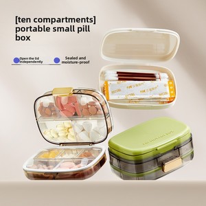 Boîte à pilules portable en plastique ABS à dix compartiments grande capacité Mini stockage de pilules <span class=keywords><strong>matin</strong></span> midi <span class=keywords><strong>soir</strong></span>ée sept jours Divisions de la semaine - Product Image 3