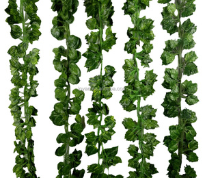 Artificial Vine Green Plant Decoration Cover Strip <strong>Grape</strong> Leaf Ivy Hedge Plastic UV Resistant Landscaper - Product Image 1