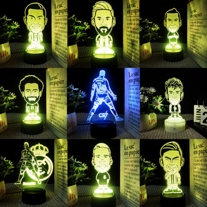 Lámpara LED 3D Luminosa de Acrílico con Forma de Balón de Fútbol, Luz Nocturna USB, Exhibidor de Mesa para Jugadores de Fútbol, Regalo para Aficionados de Clubes <span class=keywords><strong>FIFA</strong></span> y Bares - Product Image 2