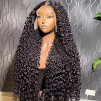 Perruque Lace Frontale en Cheveux Humains Bouclés Ondulés Profonds HD 13x6 Transparente, Densité 200, 30-34 Pouces, Perruques Lace Front en Cheveux Humains 13x4