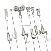 Pince de câble en acier OEM & ODM avec crochet de réglage Accessoire de cadre photo pour système de suspension d'image en fil métallique