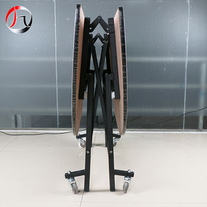 طاولة خشبية بيضاء مستديرة حديثة قابلة للطي لحفلات الزفاف والمآدب، طاولة وكراسي للفنادق والأنشطة - Product Image 5