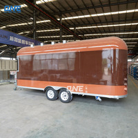 Remorque de bar mobile de luxe avec finition autocollante, camion de restauration haut de gamme en acier inoxydable pour événements et mariages haut de gamme