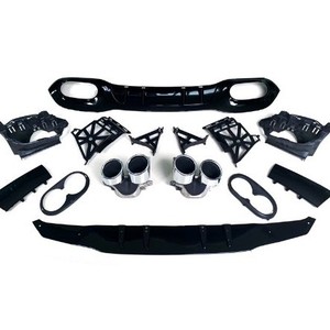 Mercedes-Benz W177 A-Class Rear Diffuser Full Set Black Plastic Exhaust Tips Upgrade Kit - Product Image 1