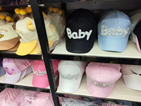 Casquette de baseball en maille à nœud perlé pour enfants, motif dessin animé, casquette snapback pour filles, chapeau de soleil pour enfants