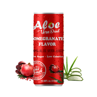 Boissons gazeuses faiblement émaillées en conserve OEM 250ML, jus d'aloe vera frais pressé saveur grenade avec pulpes