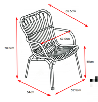 Chaise de jardin en plastique imperméable, fauteuil d'extérieur moderne H-1070, siège à pieds coniques pour hôtel, salle à manger, parc, école