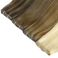Extensiones de Cabello Humano Virgen Premium Genius Weft, Doble Trama, Puntas Gruesas, 100% Cutícula Alineada, Trama Plana Sin Costuras, Sin Retorno de Cabello