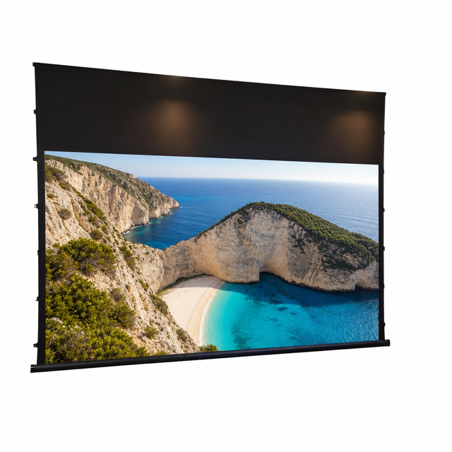 Black Crystal ALR Electric Tab Tensioned Motorized Projection Screen 72 150 Inch 16:9  Wireless Remote Control for Home Theater 4K
