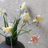 FL-577 Fleurs artificielles en PU 3D effet toucher réel, iris, haute qualité, décoration intérieure, décoration de mariage