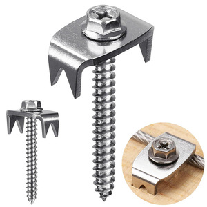 ตะปูยึดรั้วกันสนิมสำหรับงานหนัก ตัวยึด<span class=keywords><strong>รั้ว</strong></span>ลวด คลิปหนีบ<span class=keywords><strong>รั้ว</strong></span> หมุด<span class=keywords><strong>รั้ว</strong></span>โลหะแบบใช้ซ้ำได้ สำหรับฟาร์ม ปศุสัตว์ สวน - Product Image 1