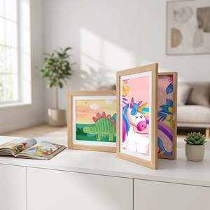 2 Cornici Rettangolari in MDF Ecologico A4 <span class=keywords><strong>per</strong></span> <span class=keywords><strong>Disegni</strong></span> dei Bambini, Cornice in Legno Colorato <span class=keywords><strong>per</strong></span> <span class=keywords><strong>Collage</strong></span> Fotografico e Artistico - Product Image 3