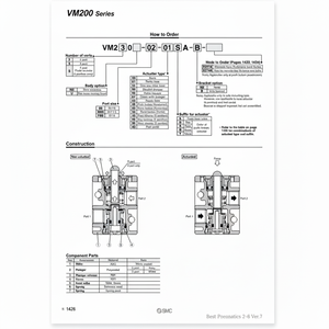 Válvula mecánica neumática SMC, accesorios y piezas para herramientas de VM230-02-40A - Product Image 1