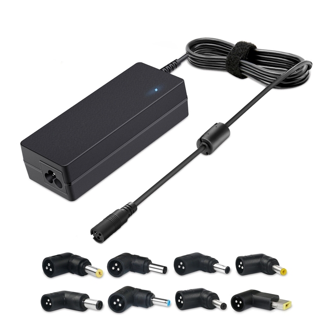 OEM 90W Universal Laptop AC Power Adapter with ABS 10 Connectors LED Light Plug in /FCC Certified 2-Year Warranty