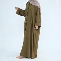 Nouveauté : Ensemble Abaya Musulmane Modeste en Tissu Lin Coton pour Femme, Chemise Abaya et Pantalon, Tenue Quotidienne, Robe Musulmane Abaya de Dubaï, Ensemble 2 Pièces