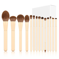 Pinceaux cosmétiques de luxe en bois, poils synthétiques, véganes, sans cruauté, haute qualité, vente en gros, logo personnalisé, marque privée, visage