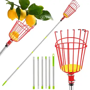 Hot Selling Telescoping Extension Pole Fruit Picker With Big Basket Lightweight Extension Pole Picker For Fruit