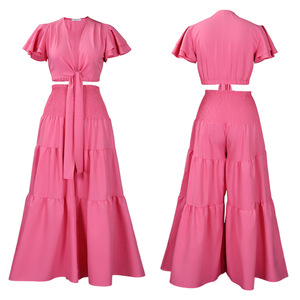 Nouvel ensemble 2 pièces pour femme grande taille : haut court à bretelles et pantalon large – Tendance - Product Image 6