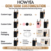 HOWYEA perceuse à ongles électrique professionnelle 35000prm puissante sans noyau Efile compacte légère pour facile à transporter