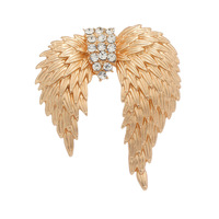 Broche en forme d'ailes d'ange dorées pour femmes, cadeau pour maman