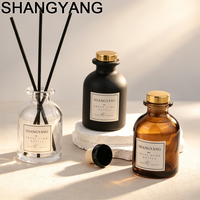 Luxuriöse Mattierte Bernstein-Schwarze 140ml Glasflasche mit Korkverschluss für Duftstäbchen-Diffusor, Leere Aromatherapie-Flasche