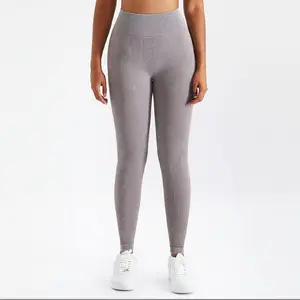 Seamless Acid washed denim design Tight Waist Push Up Tights Leggings Yoga Pants Gym Leggings For Women