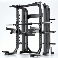 Machine Smith tout-en-un en acier moderne avec rack à squats, station de développé couché et station de tractions, équipement d'entraînement de force personnalisable