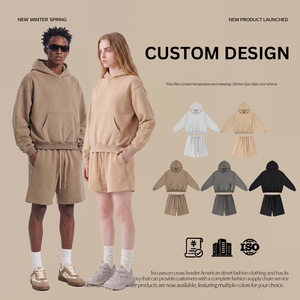 Wholesale Custom Logo 350G <strong>Fleece</strong> Lined Hoodie <strong>Men</strong> Boxy Pullover Sweatshirt Patch Pocket Cotton Blend Streetwear - Product Image 1