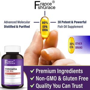 Complément d'huile de poisson haute puissance pour le soutien du cœur, des articulations et de la peau pour femmes et hommes, 180 gélules molles - Product Image 5