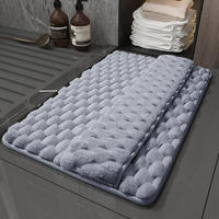 Tapis de bain gaufré de luxe antidérapant séchage rapide épais doux absorbant mousse à mémoire douche tapis de salle de bain lavable en Machine Polyester maison