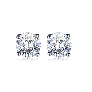Kirin Rhodium Plated 925 Sterling Silver Jewelry Earring Cubic Zirconia CZ Stud Earrings