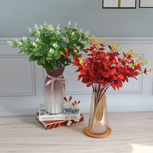 Bouquet de fleurs d'eucalyptus artificielles 49 cm, fleurs en soie, décoration de mariage, décoration extérieure, décoration de la maison - Product Image 3