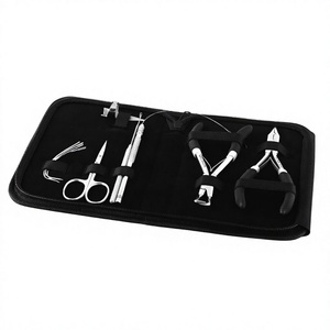 Customized Hair <b>Extension</b> Tool Kit Stainless Steel Micro <b>Bead</b> Remover Crimping Plier Parting Finger Scissor C Needles Pulling - Product Image 1